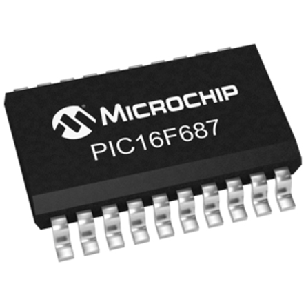 Microchip, 8 bit PIC, PIC16F687 Microcontroller, 32 MHz, 3.5kB FLASH, 20-Pin SOIC
