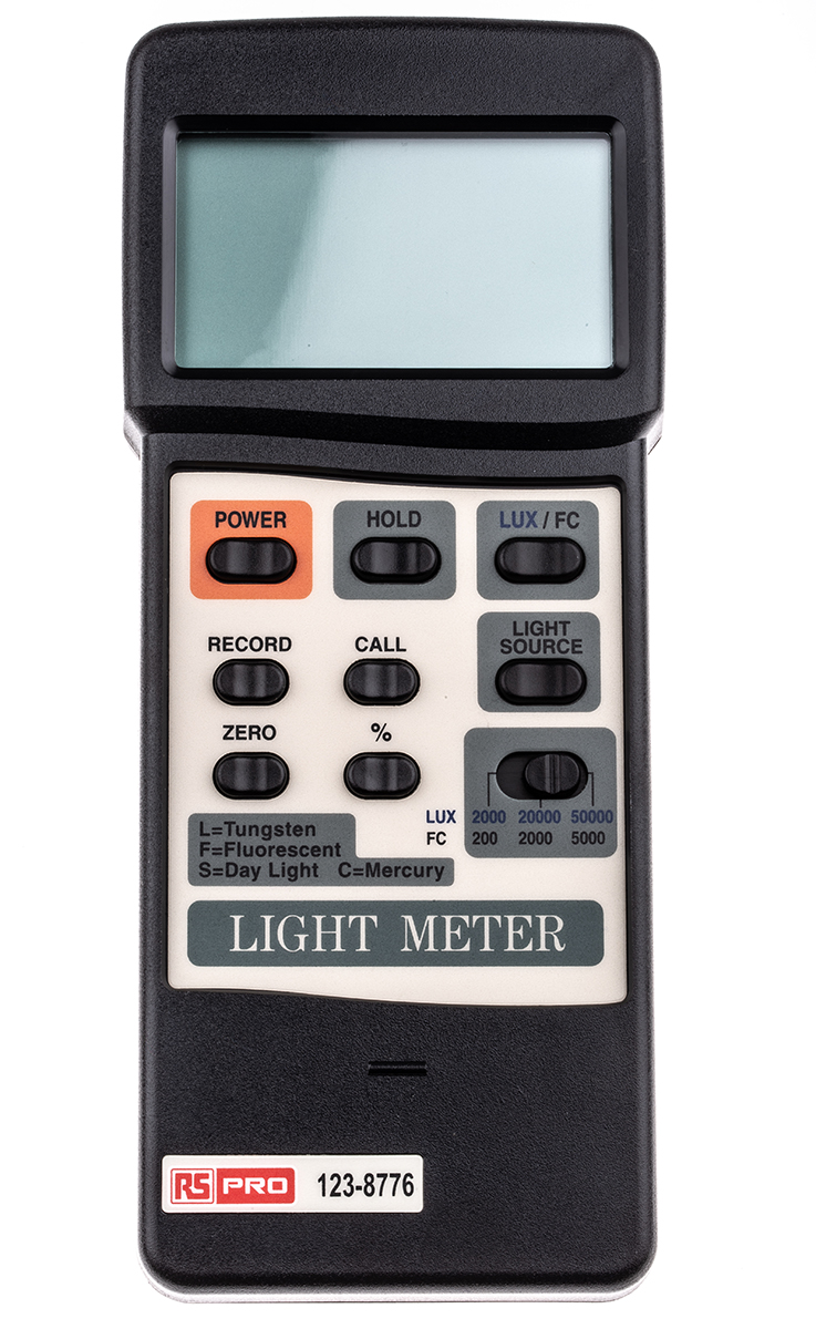RS PRO Light Meter, ±(4% + 2d)