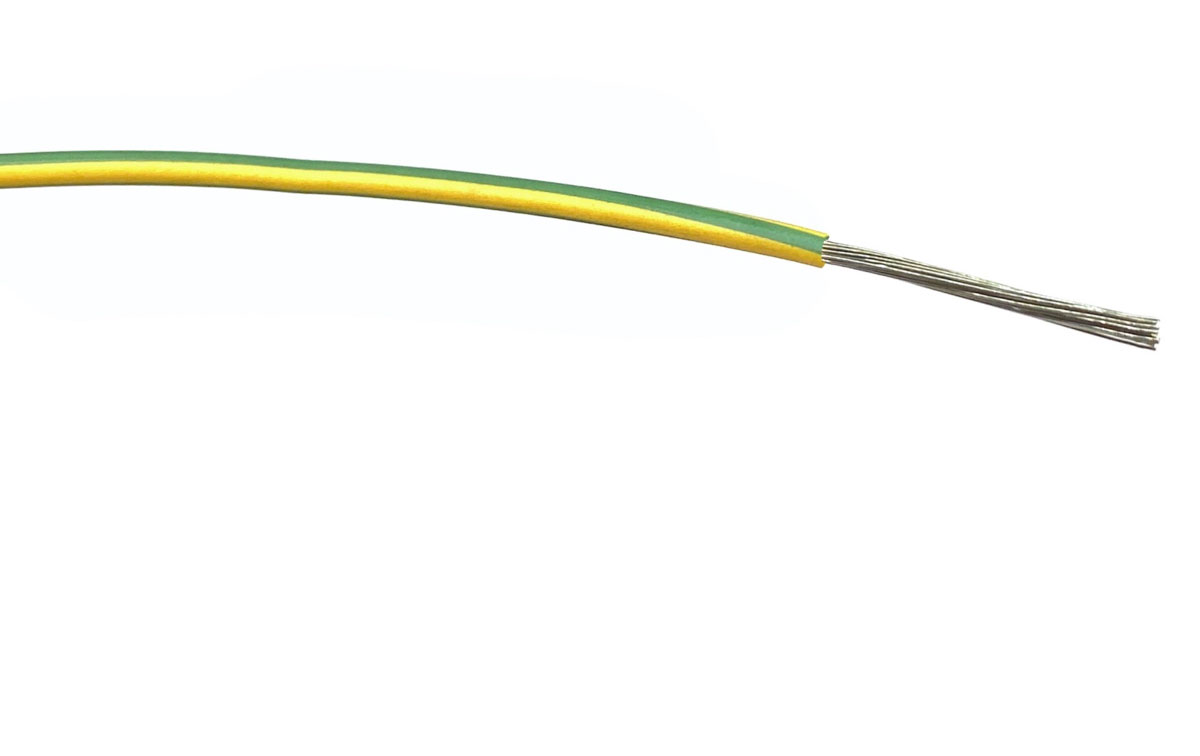 RS PRO Green/Yellow 1mm² Hook Up Wire, 32/0.2 mm, 100m, PVC Insulation
