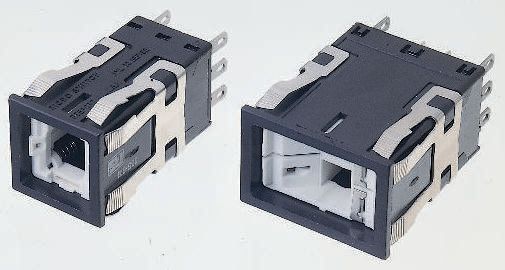 Honeywell Push Button Switch, Latching, Panel Mount, DPDT