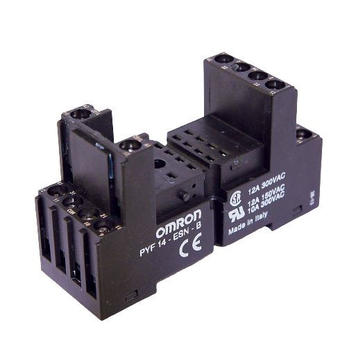 Omron MY4 14 Pin 250V ac DIN Rail Relay Socket, for use with MY2, MY4