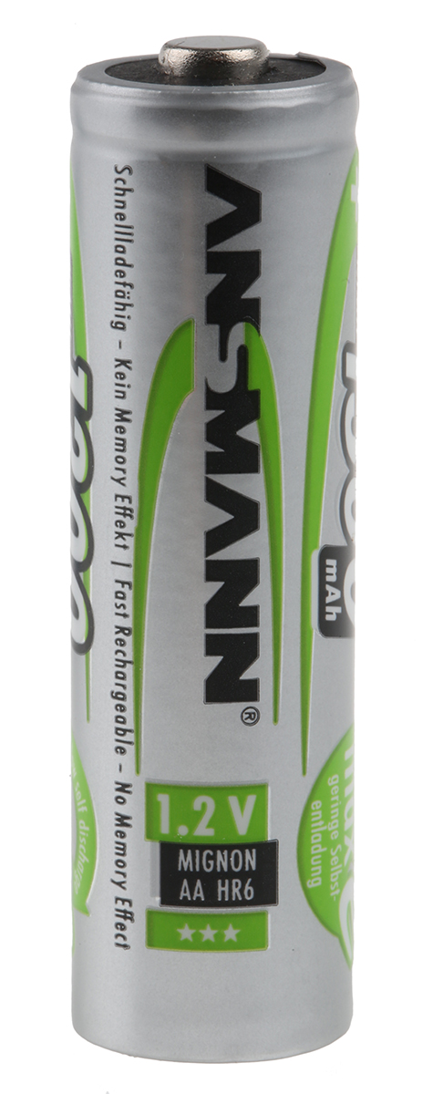 Ansmann MaxE AA NiMH Rechargeable AA Batteries, 1.3Ah, 1.2V - Pack of 4