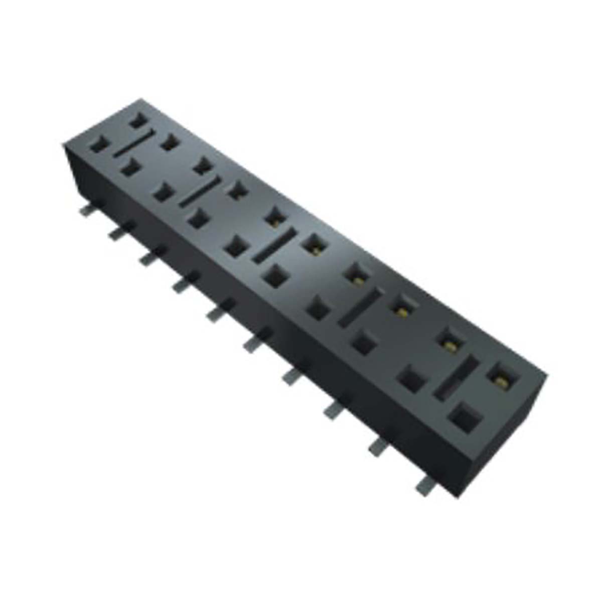 Samtec HLE Series Straight Surface Mount PCB Socket, 40-Contact, 2-Row, 2.54mm Pitch, Solder Termination