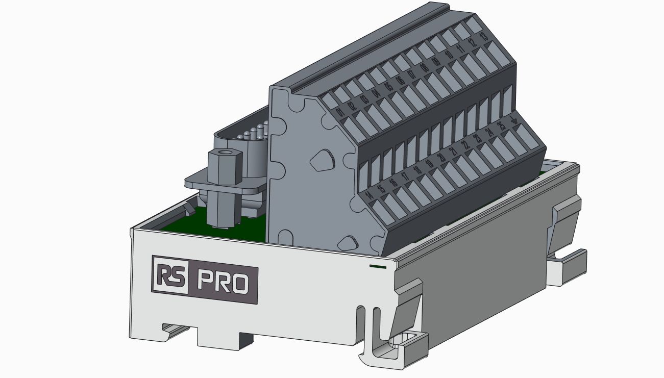 RS PRO 25-Contact Male Interface Module, D-sub Connector, DIN Rail Mount, 1A