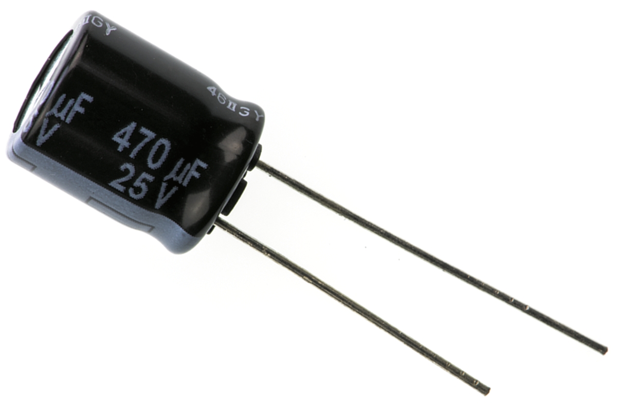 Panasonic 470μF Aluminium Electrolytic Aluminium Electrolytic Capacitor 25V dc, Radial, Through Hole - EEUFR1E471