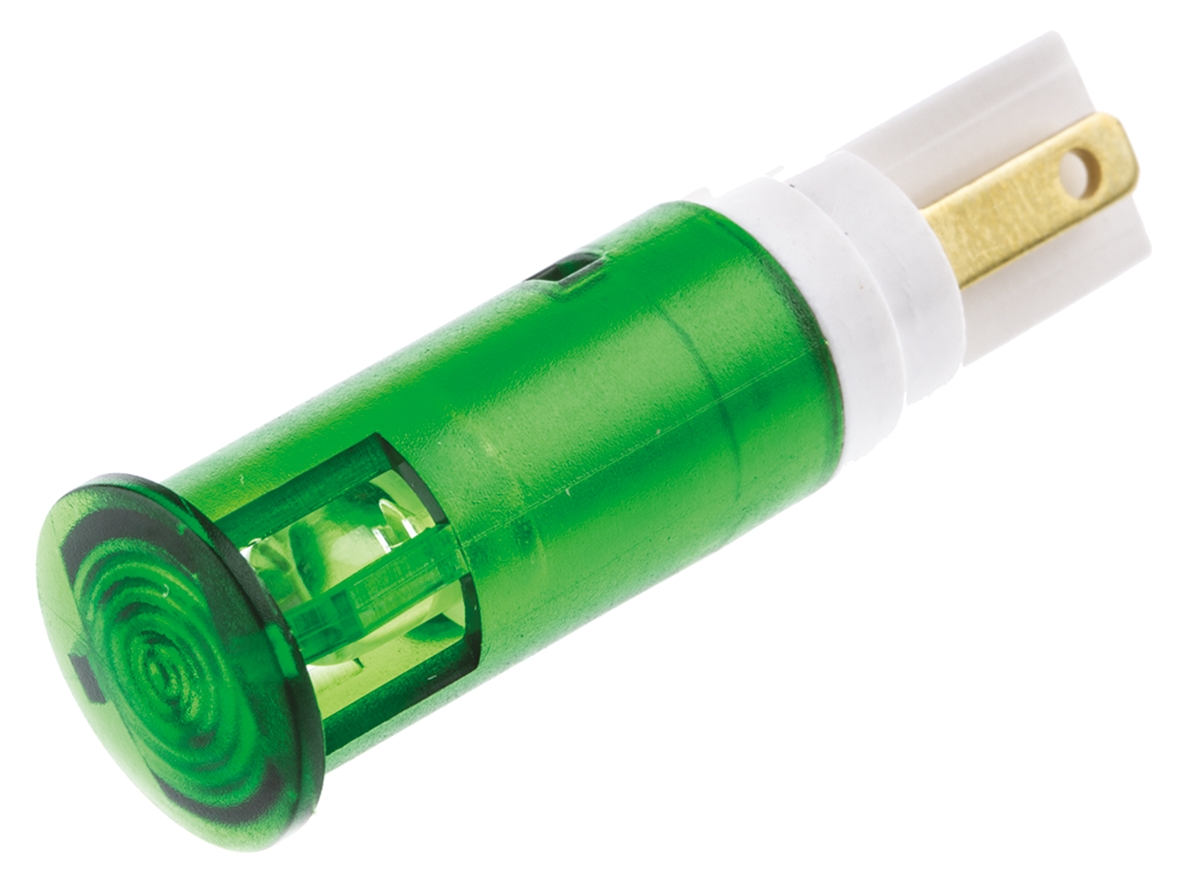 Signal Construct Green Panel Mount Indicator, 24 → 28V, 10mm Mounting Hole Size