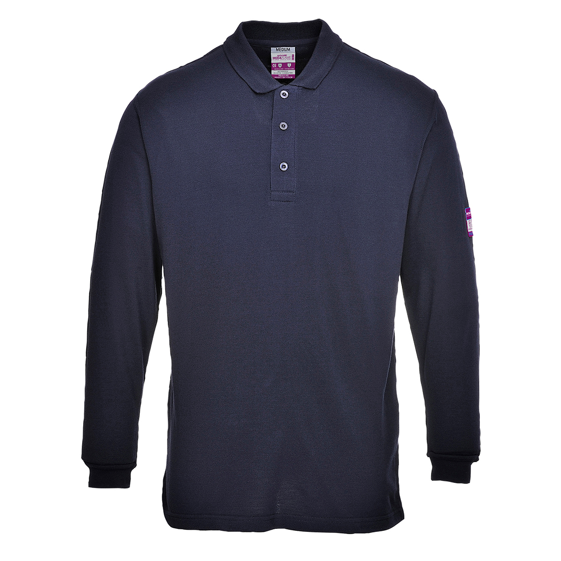 Portwest Navy 1 % Carbon Fibre, 60 % Modacrylic, Cotton Polo Shirt, UK- M, EUR- M