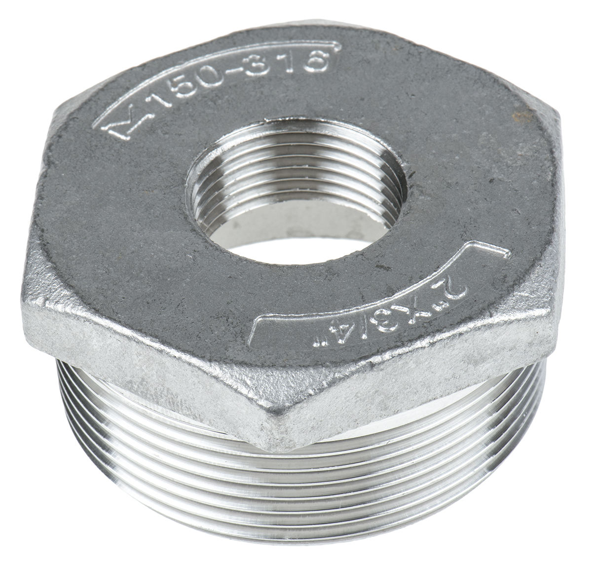 RS PRO Stainless Steel Pipe Fitting Hexagon Bush, Male R 2in x Female G 3/4in