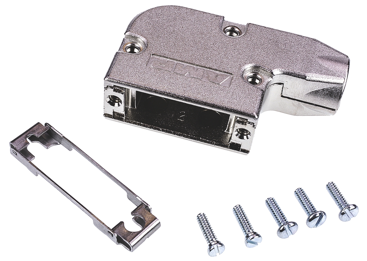 TE Connectivity AMPLIMITE Series Zinc Right Angle D Sub Backshell, 15 Way