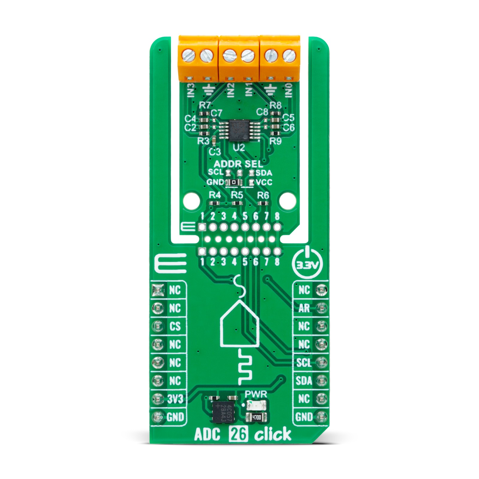 MikroElektronika MIKROE-6416, ADC 26 Click 12-bit ADC Evaluation Board for Analog To Digital Signal Conversion for