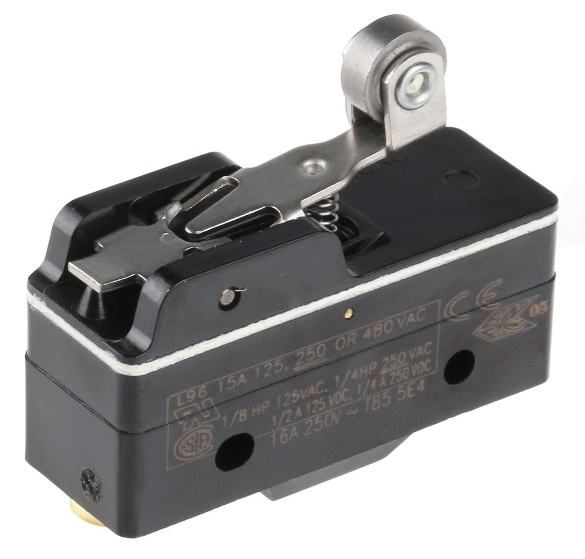 Honeywell BZ Series Roller Lever Limit Switch, SPDT, Plastic Housing, 250V ac Max, 15A Max