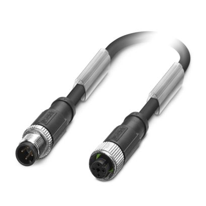 Phoenix Contact Male 4 way Straight Plug M12 to Female 4 way Straight Socket M12 Industrial Automation Cable Assembly, 5