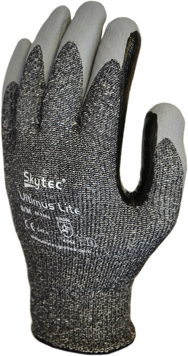 Skytec Ultimus Grey Nylon Fibreglass, High Performance Polyethylene Work Gloves, Size 9, Nitrile Coating