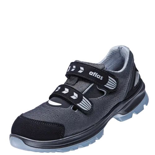 Atlas Safety Shoes FLASH 1600 Unisex Black, Grey Aluminium Toe Capped Safety Shoes, UK 7, EU 39