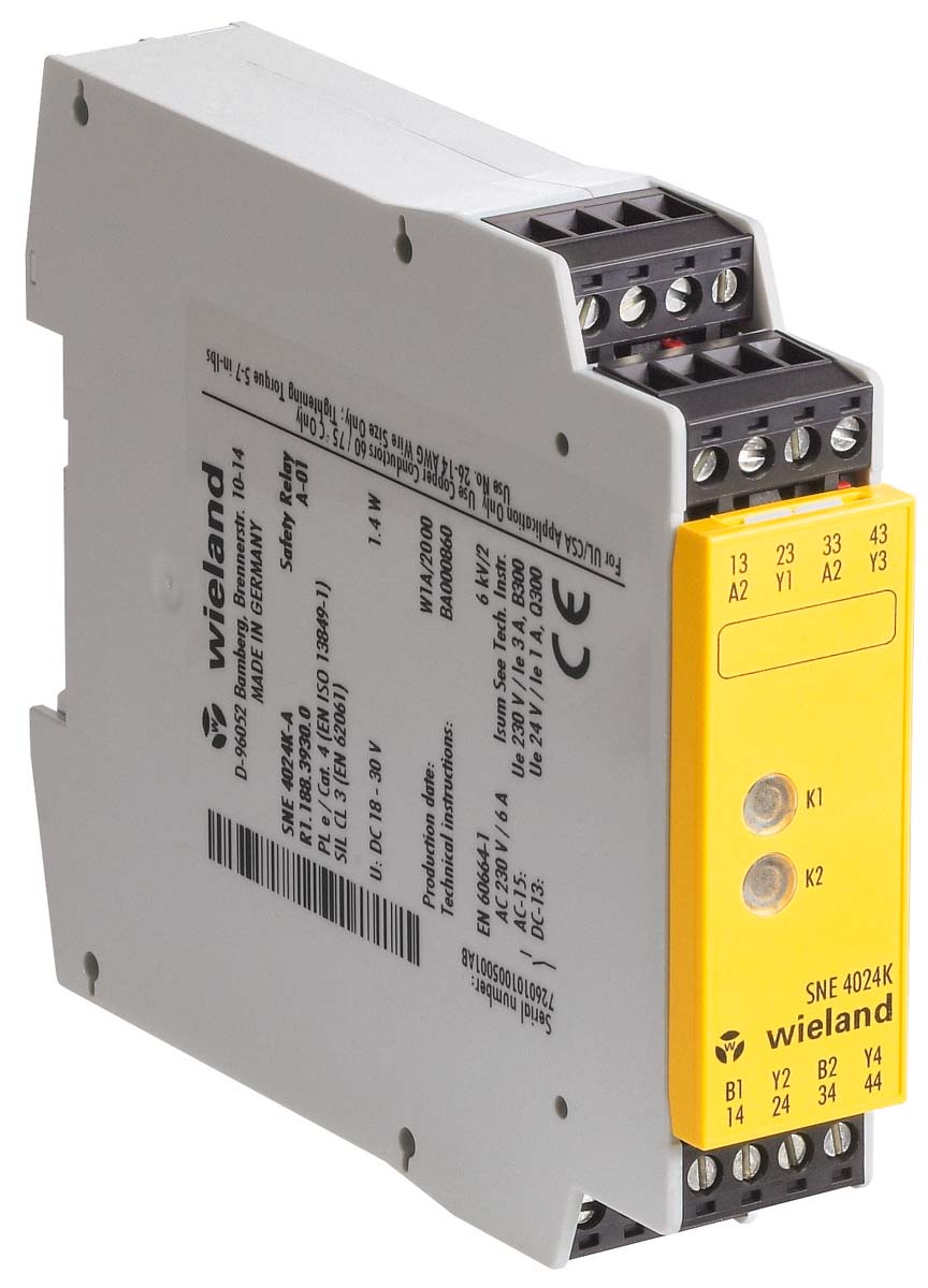 Wieland SNE 4024K Series Output Module, , 0 Inputs, 4 Outputs, 24 V dc, 2NO/2NC