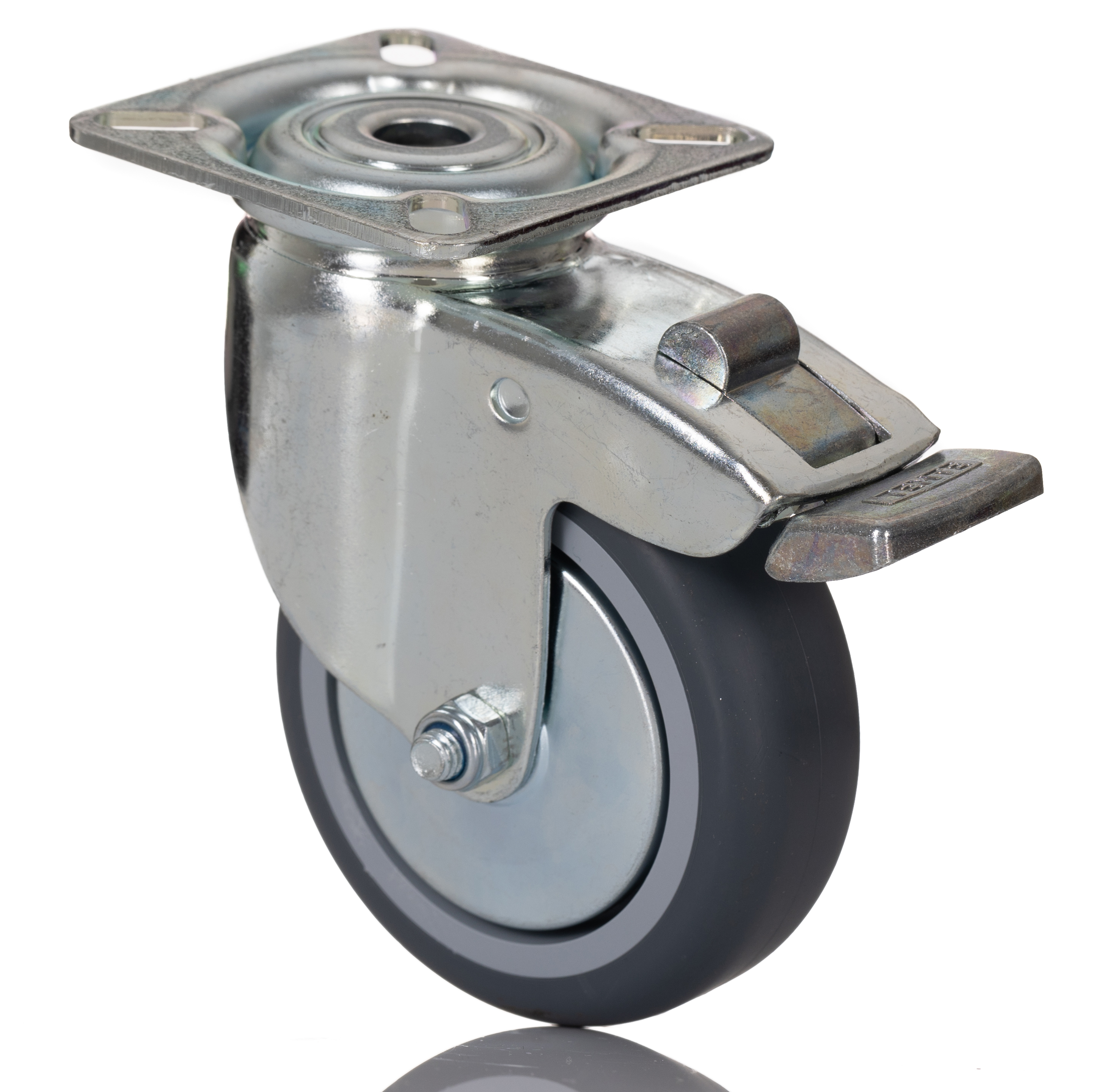 Tente Braked Swivel Castor Wheel, 75kg Capacity, 75mm Wheel