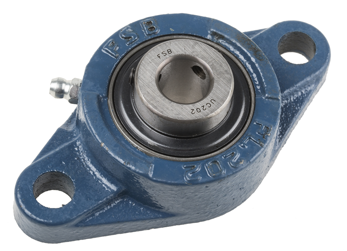 2 Hole Flange Bearing Unit 15mm ID