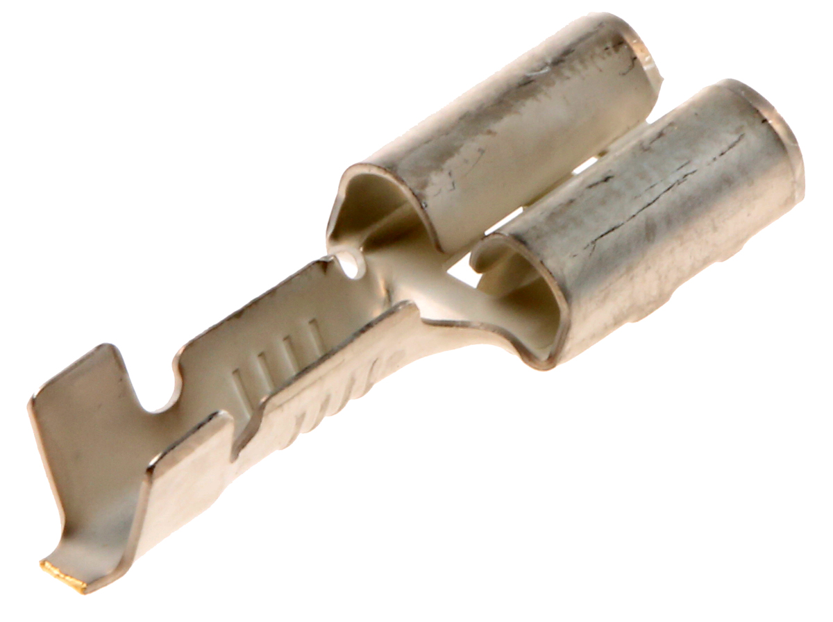 TE Connectivity FASTIN-FASTON .250 Uninsulated Female Spade Connector, Receptacle, 6.35 x 0.81mm Tab Size, 0.5mm² to