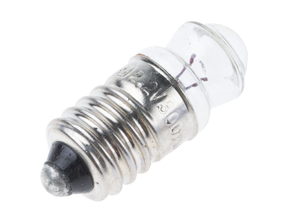 RS PRO E10 Indicator Light, Clear, 2.2 V, 300 mA, 18h