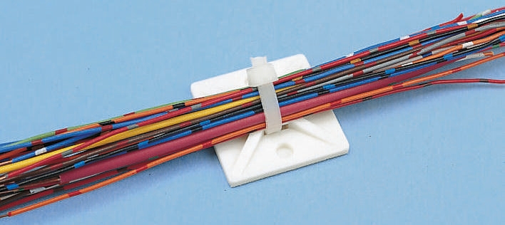 HellermannTyton Self Adhesive Black Cable Tie Mount 28 mm x 28mm, 5.4mm Max. Cable Tie Width