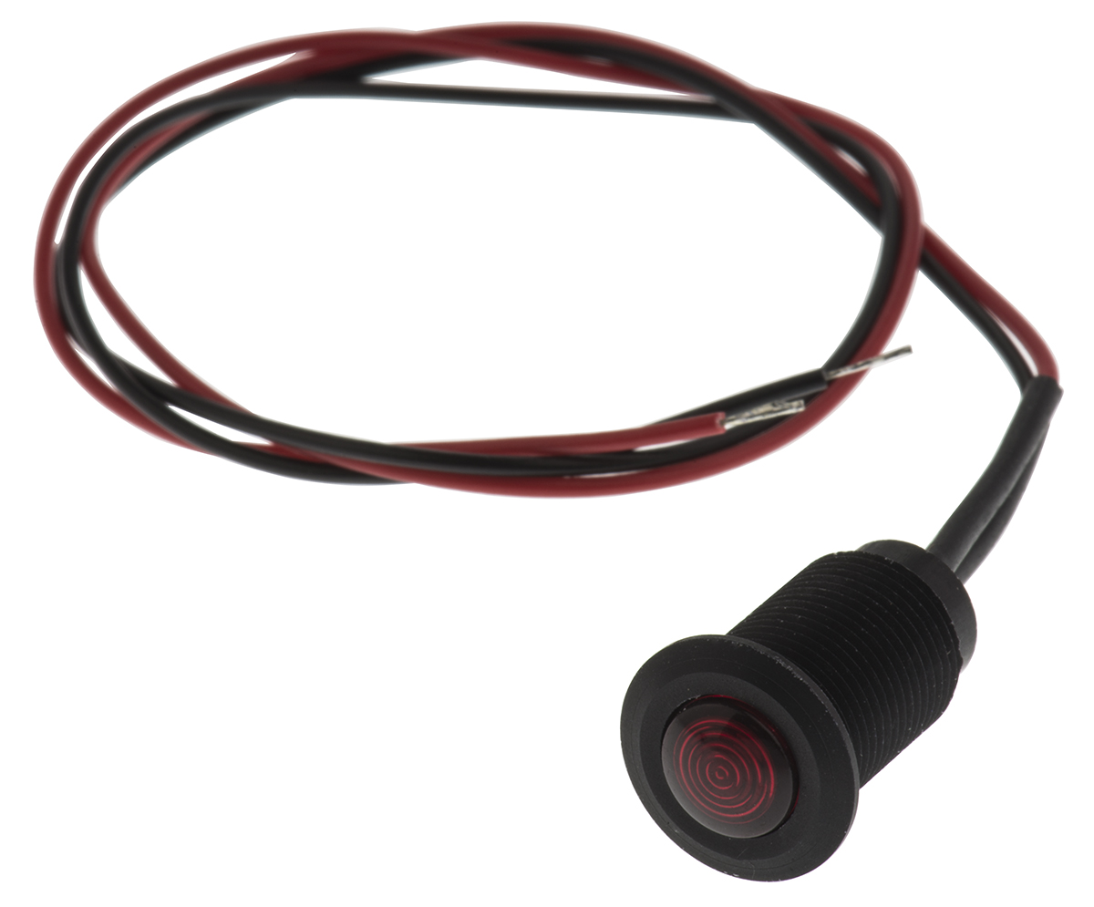 Oxley Red Panel Mount Indicator, 24V ac, 10.2mm Mounting Hole Size, Lead Wires Termination, IP66