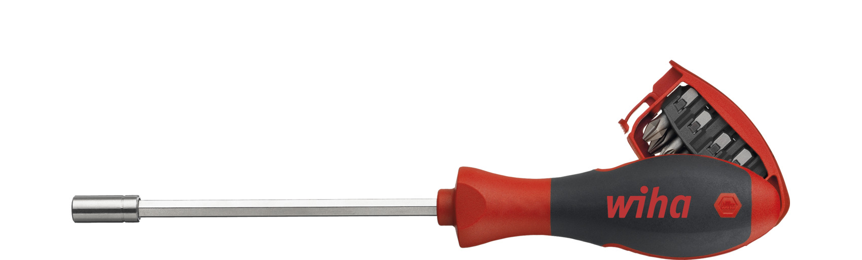 Wiha Nut Driver Bit Holder Screwdriver, 1/4 in Tip