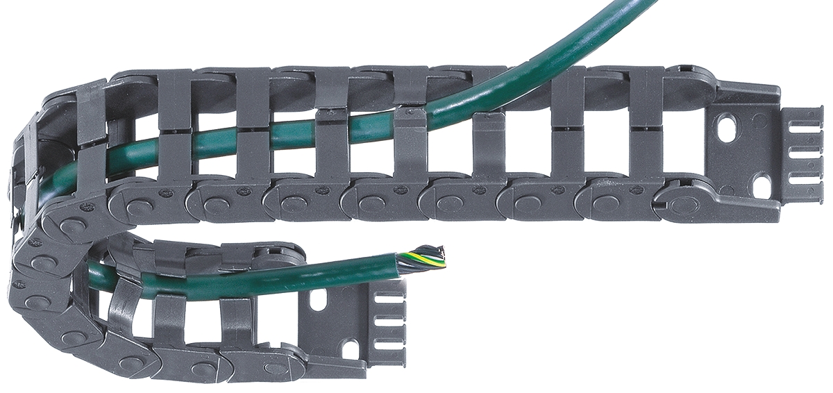 Igus e-chain, Z14 Black Cable Chain - Flexible Slot, W37 mm x D25mm, L1m, 28 mm Min. Bend Radius, Igumid NB