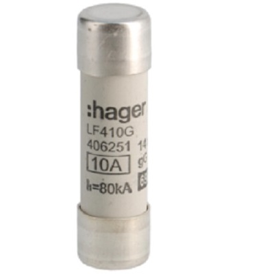 Hager 10A Cartridge Fuse, 14 x 51mm