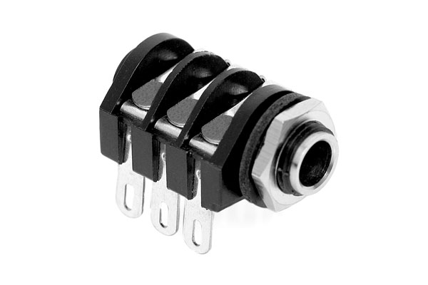Amphenol Industrial Jack Connector 1/4 in PCB Phone Jack Socket 10A