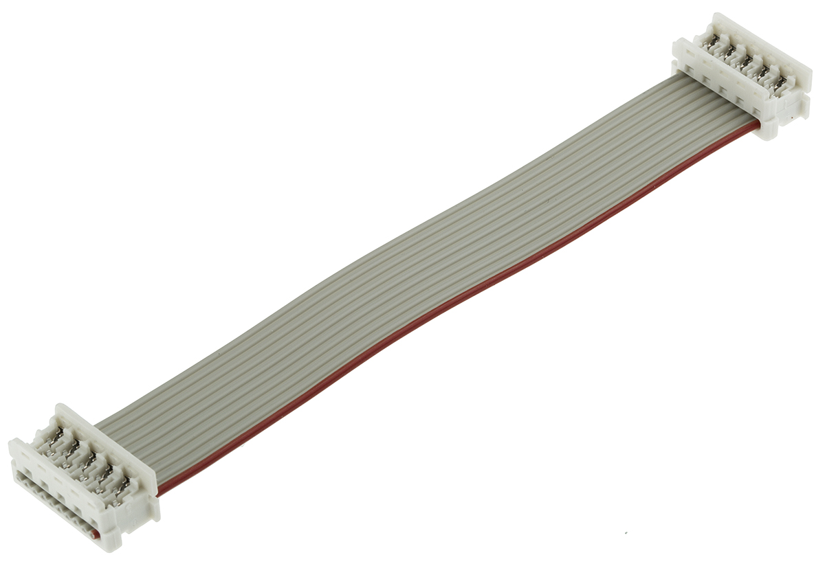Molex Picoflex Series Flat Ribbon Cable, 10-Way, 1.27mm Pitch, 100mm Length, Picoflex IDC to Picoflex IDC