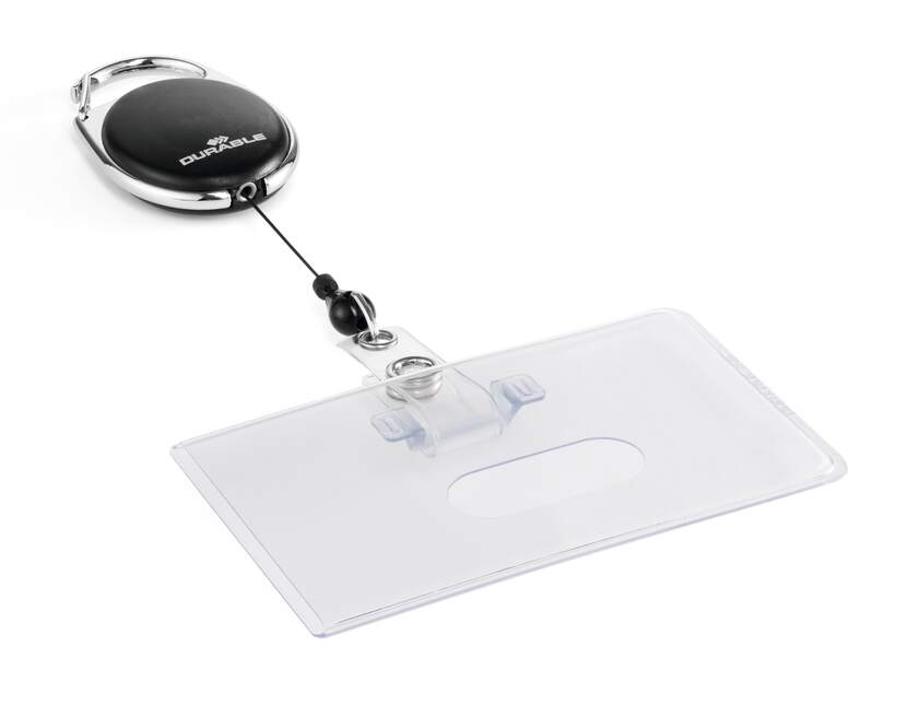 Durable Black Name Badge With Badge Reel