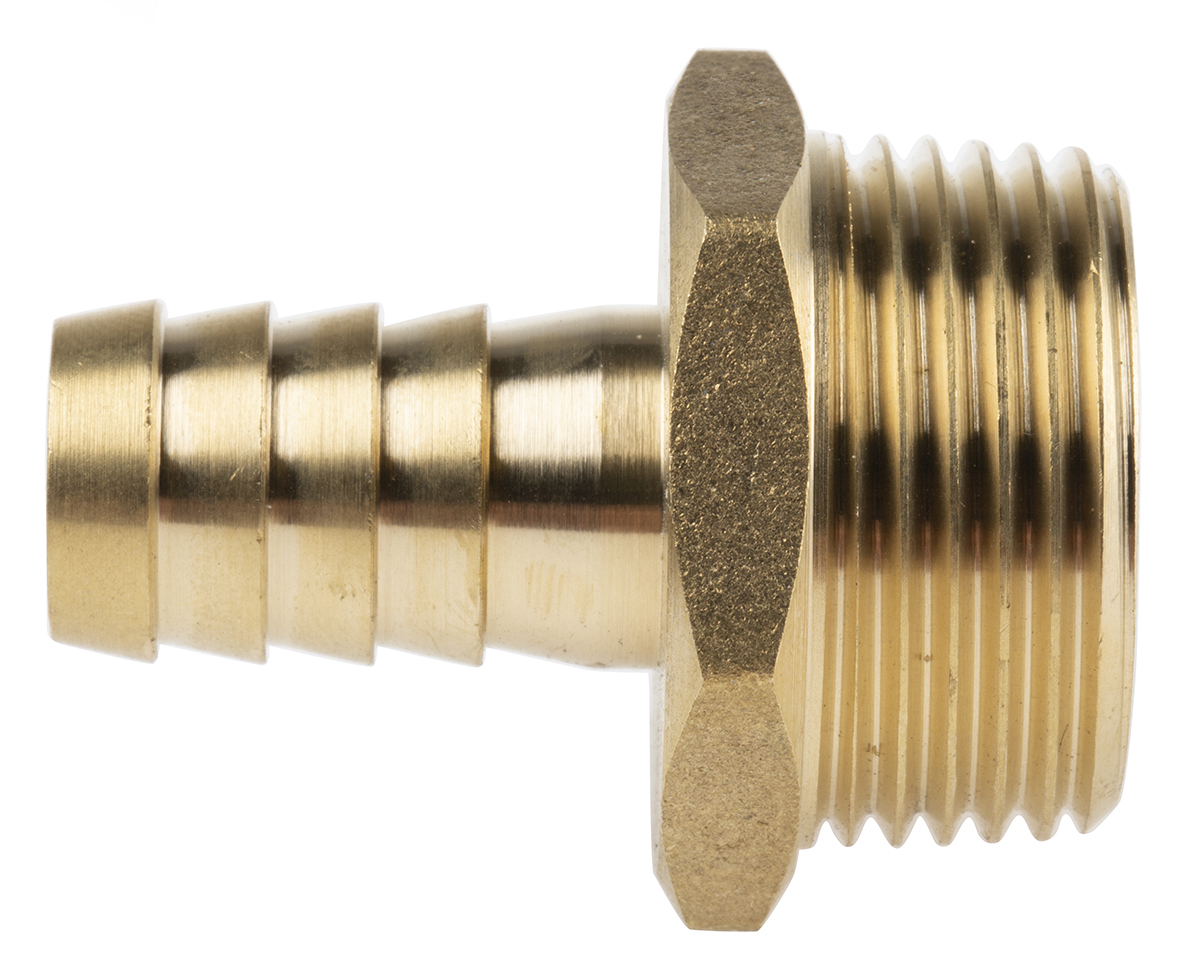 RS PRO Hose Connector, Straight Hose Tail Adaptor, BSPT 3/4in 1/2in ID, 25 bar