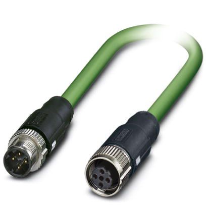 Phoenix Contact, 10m Cat5, Green M12 to Male M12 Female, Shielded Shielded, Terminated
