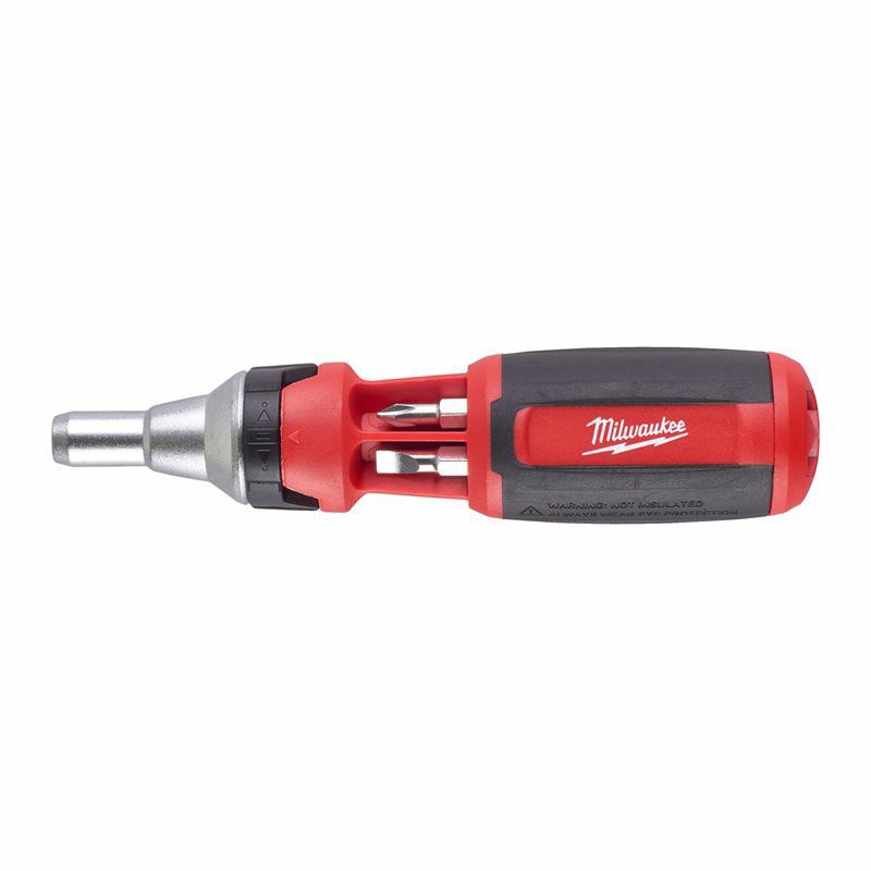 Milwaukee 1/4 in Hexagon Phillips, Slotted, Torx Ratchet Screwdriver, 152 mm length Chrome