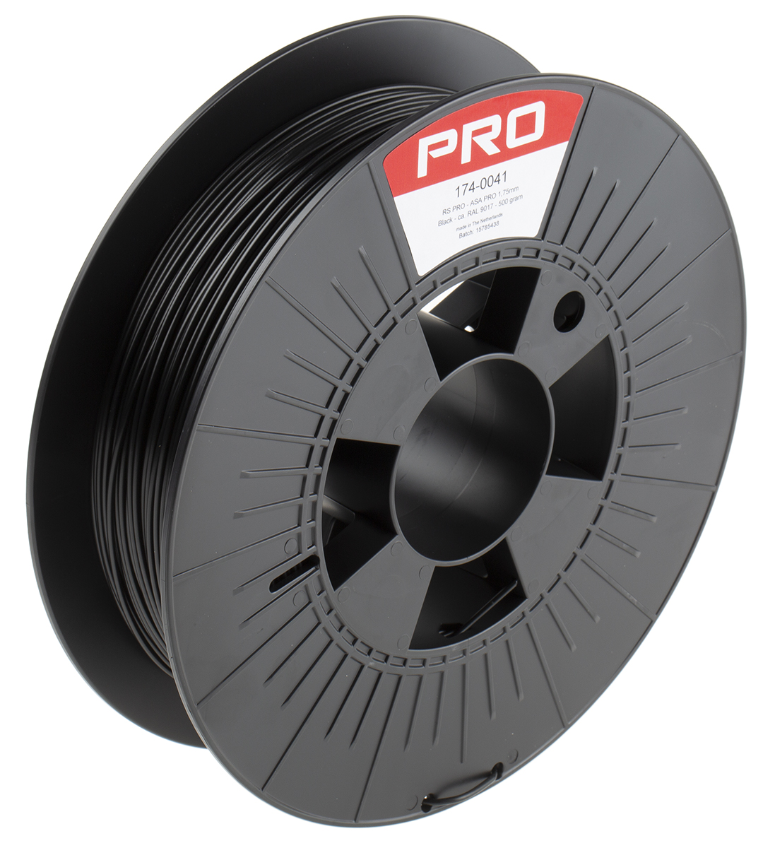 RS PRO 1.75mm Black ASA 3D Printer Filament, 500g