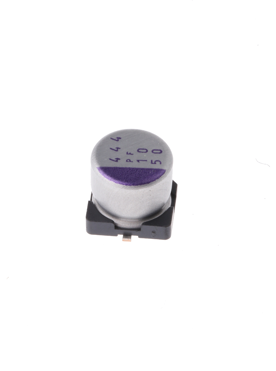 Panasonic 10μF Surface Mount Polymer Capacitor, 50V dc