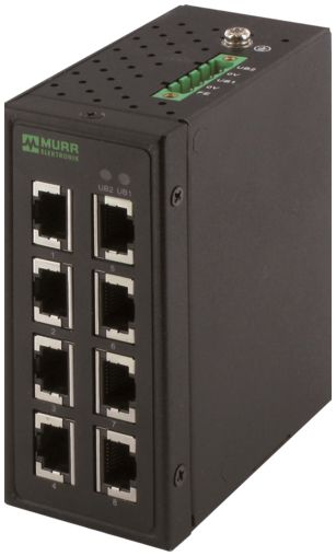 Murrelektronik Limited 58 Series DIN Rail Mount Network Hub, 8 RJ45 Ports, 100Mbit/s Transmission, 9 → 48V dc