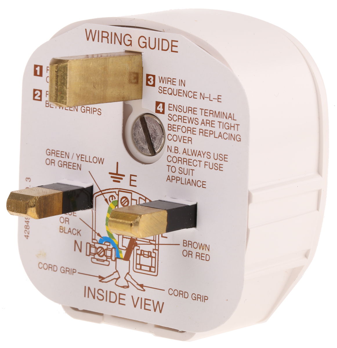 MK Electric UK Mains Plug, 13A White, Cable Mount PVC, Urea Formaldehyde