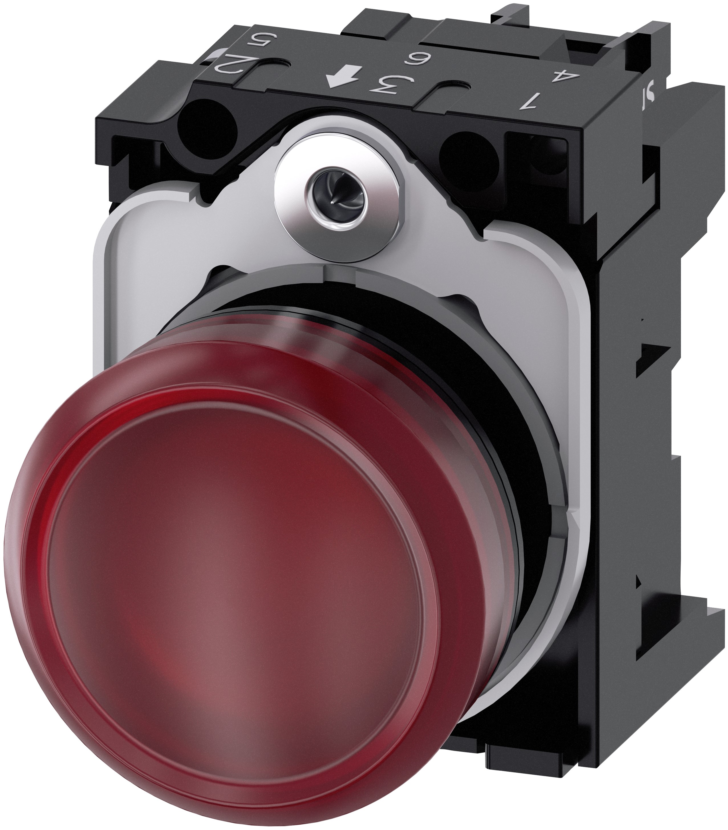 Siemens, SIRIUS ACT 3SU11, Panel Mount Red LED Indicator, 22mm Cutout, Round, 110V ac