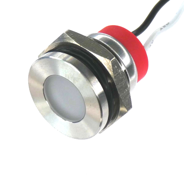 CML Innovative Technologies PL16SL Series White Panel LED, 24V, 16mm Mounting Hole Size, Lead Wires Termination, IP67