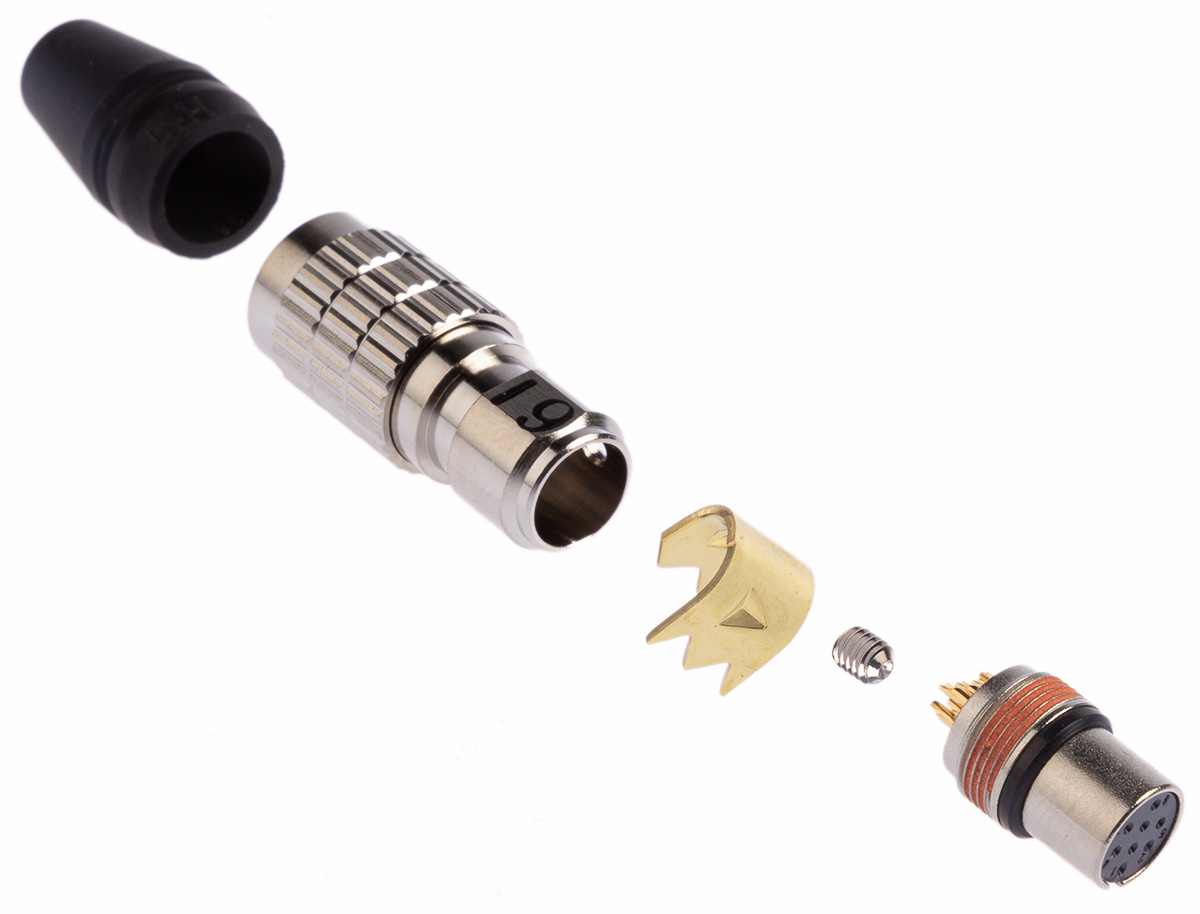 Hirose Circular Connector, 8 Contacts, Cable, Micro Connector, Socket, Female, HR25 Series