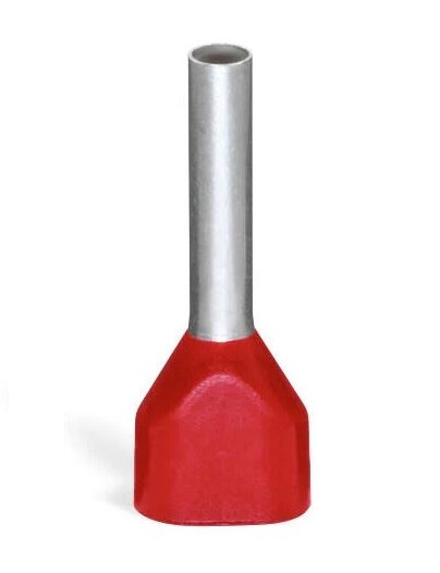 WAGO, 216 Insulated Bootlace Ferrule, 12mm Pin Length, 2mm Pin Diameter, Red