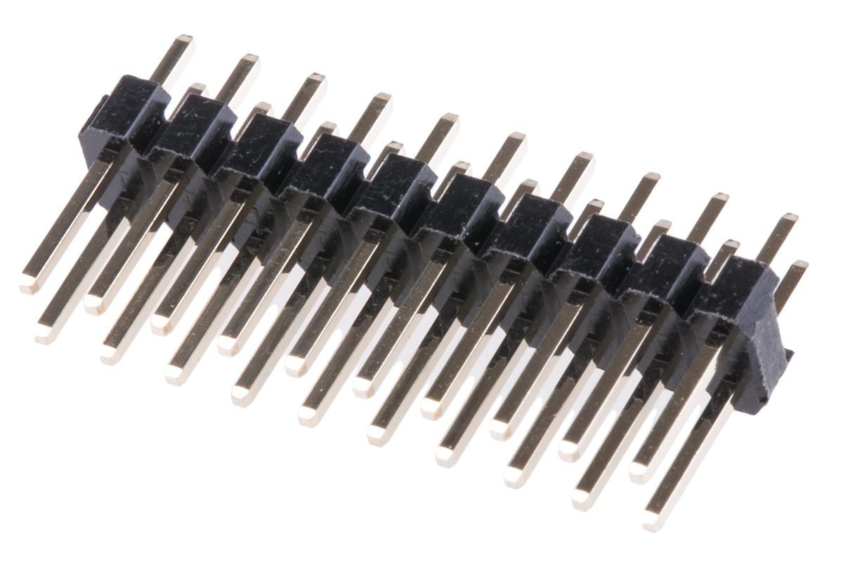HARWIN M20 Series Straight Through Hole Pin Header, 20 Contact(s), 2.54 mm Pitch, 2 Row, Unshrouded