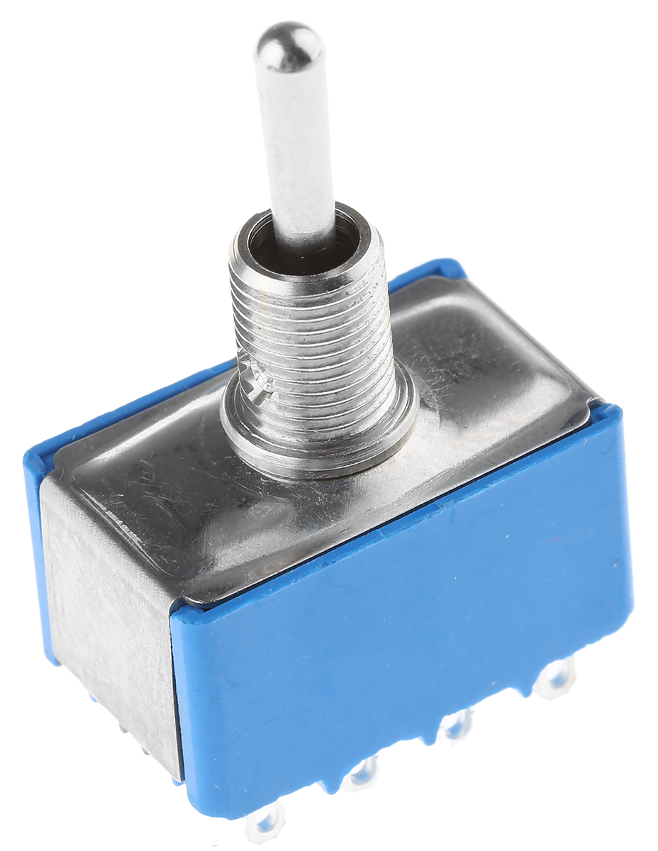 APEM Toggle Switch, Panel Mount, On-Off-On, 4PDT, Solder Terminal
