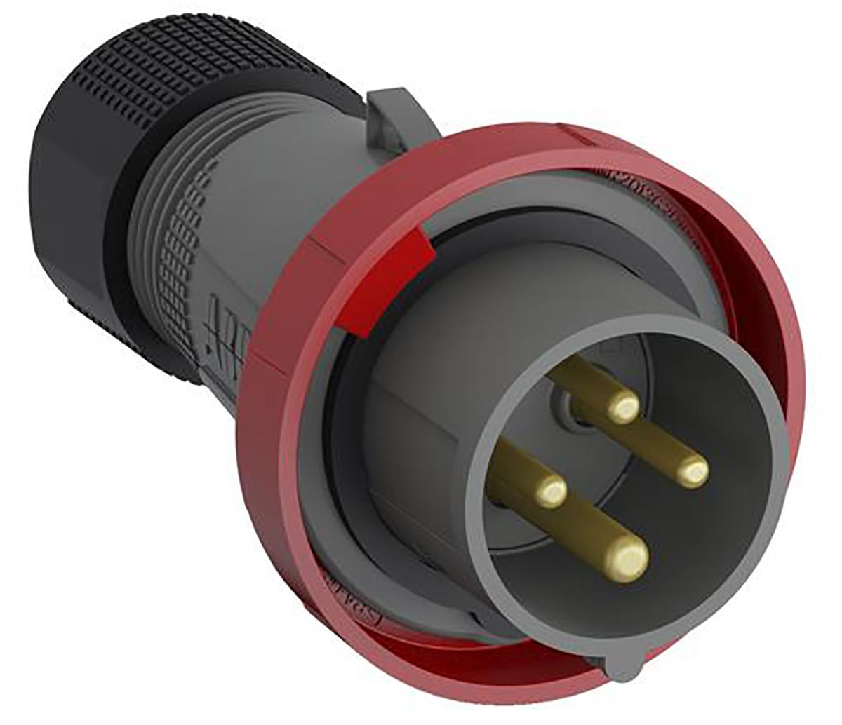 Amphenol Industrial, Easy & Safe IP67 Red Cable Mount 3P + E Industrial Power Plug, Rated At 16A, 415 V