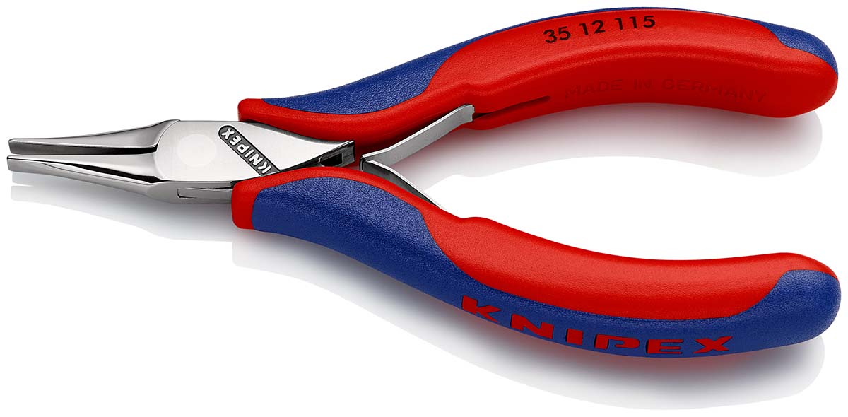 Knipex 35 12 Electronics Pliers, Flat Nose Pliers, 115 mm Overall, Flat, Straight Tip, 22,5mm Jaw
