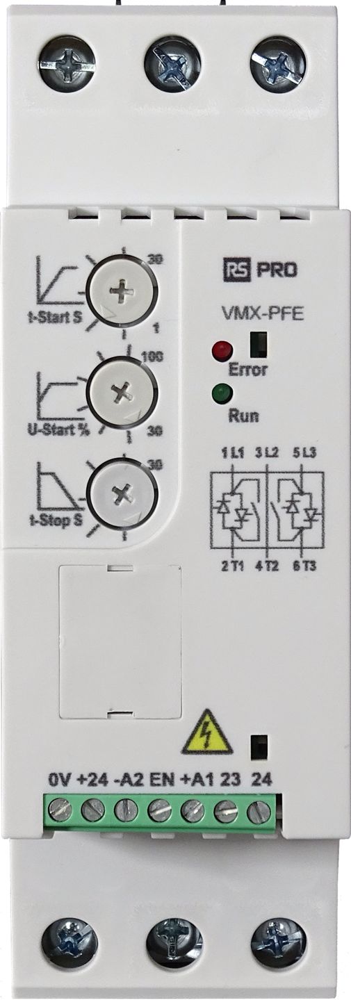 RS PRO Soft Starter, , 15 kW, 230 → 460 V, 1, 3 Phase, IP20
