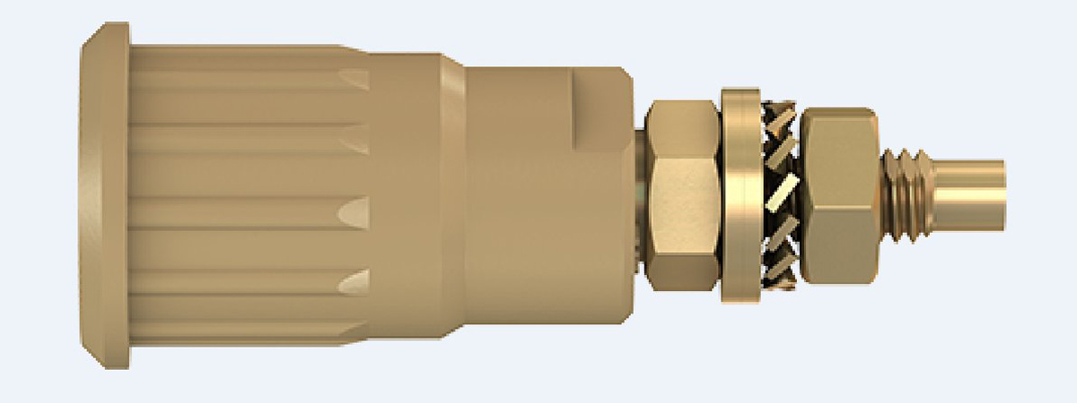 Staubli Brown Female Banana Socket, 4 mm Connector, Press Fit Termination, 24A, 1000V, Gold Plating