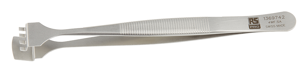 RS PRO 125 mm, Stainless Steel, Tweezers