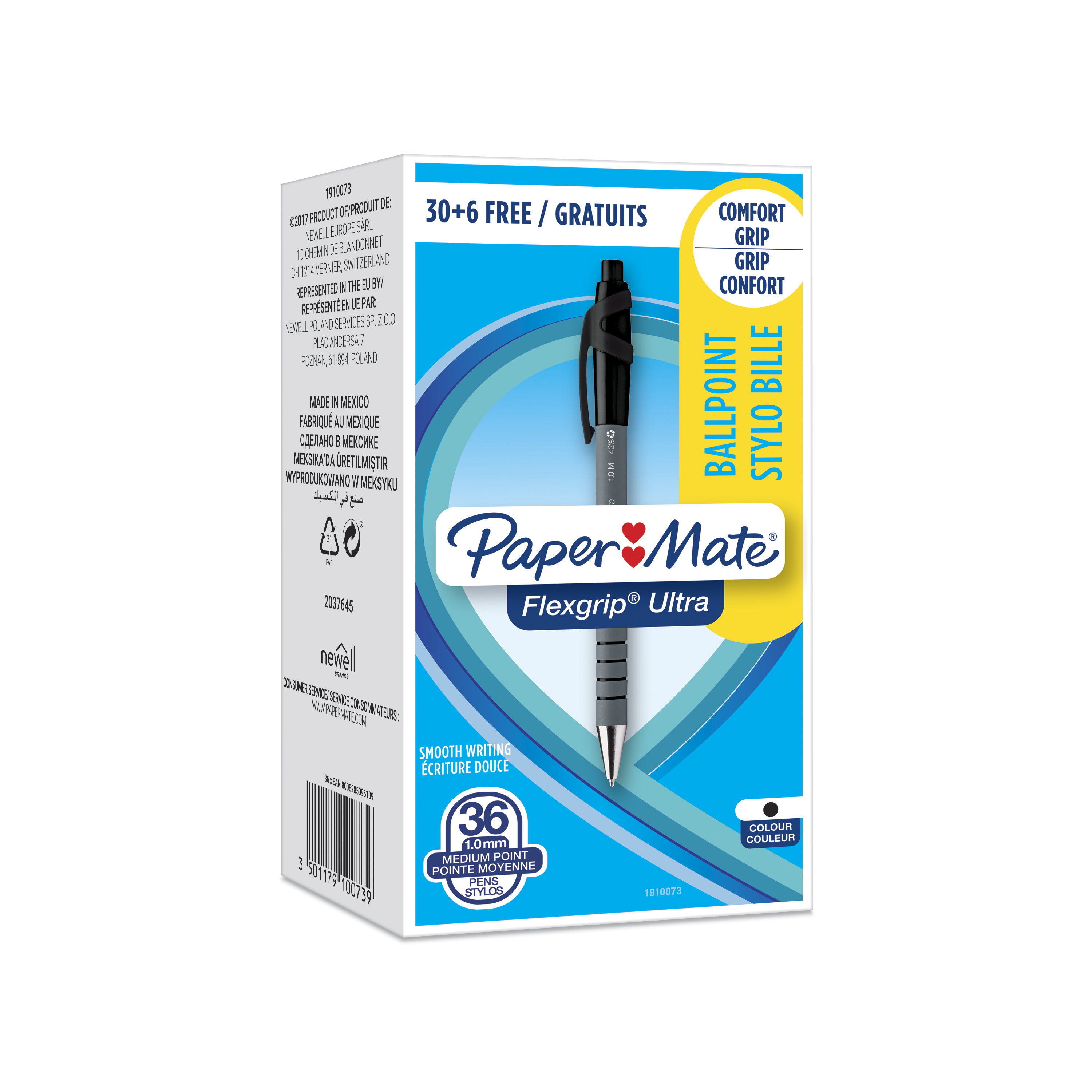 Paper Mate Black Ball Point Pen, 1 mm Tip Size